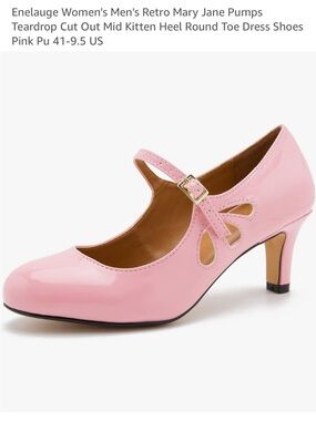 Retro Mary Jane Kitten Heels in Pink Patent